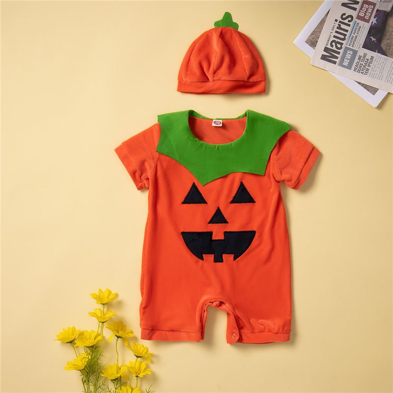 Halloween Mode Kürbis Polyester Baby Strampler