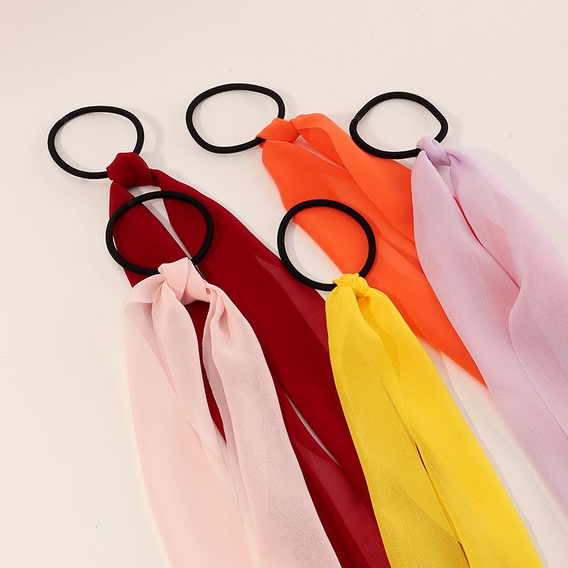 Cute Solid Color Cloth Hair Tie 1 Set