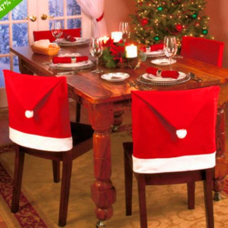 Weihnachten Mode Einfarbig Tuch Gruppe Stuhlbezug