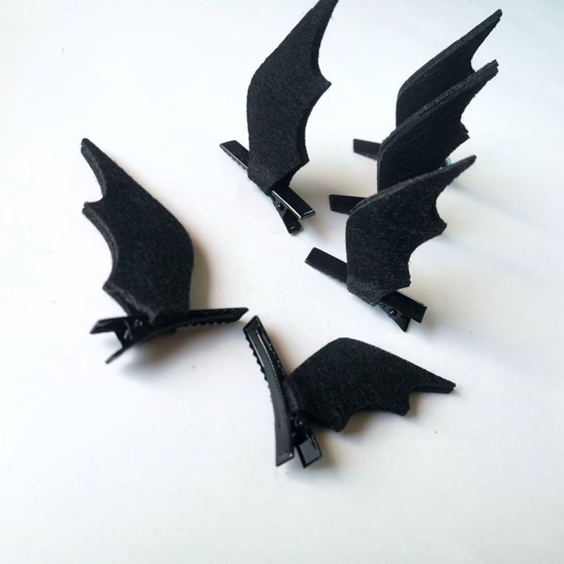 Gothic Bat Cloth Hair Clip 2 Pieces
