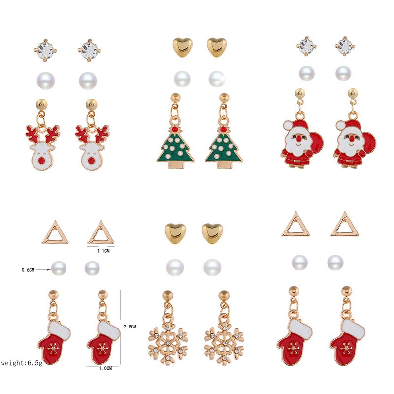 Mode Weihnachtsmann Bogenknoten Legierung Künstliche Perlen Frau Tropfenohrringe 1 Paar