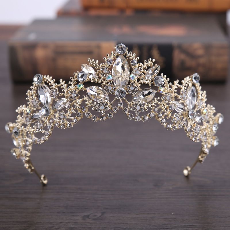 Baroque Style Flower Alloy Artificial Rhinestones Crown