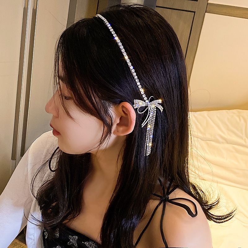 Mode Bogenknoten Legierung Inlay Strasssteine Haarband 1 Stück