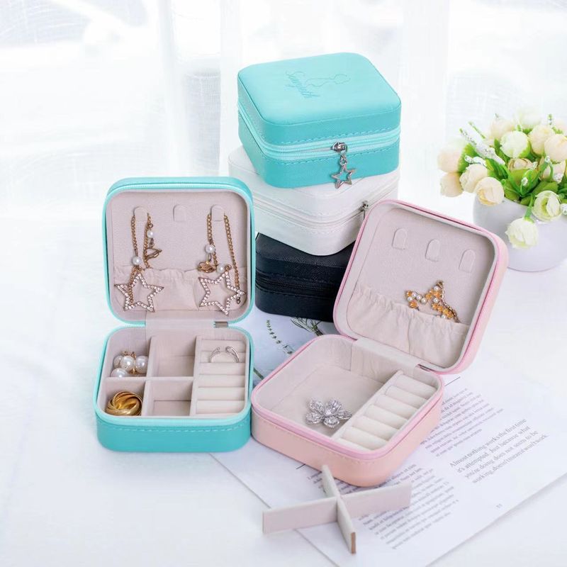 Simple Style Solid Color Flannel Jewelry Boxes 1 Piece