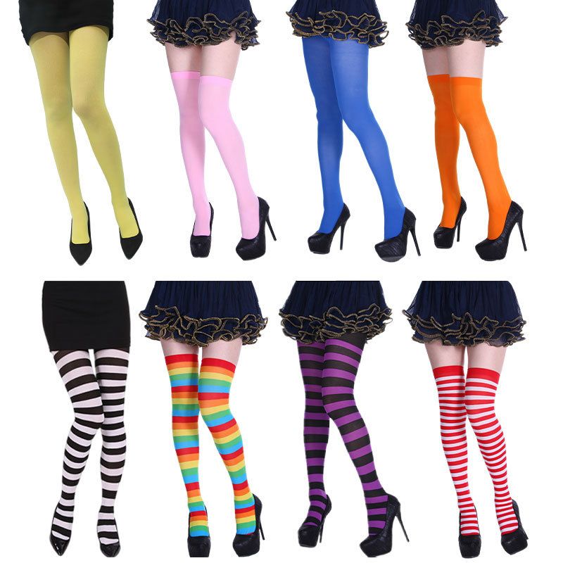 Fashion Halloween Christmas Stripe Stockings Party Costumes Accessories
