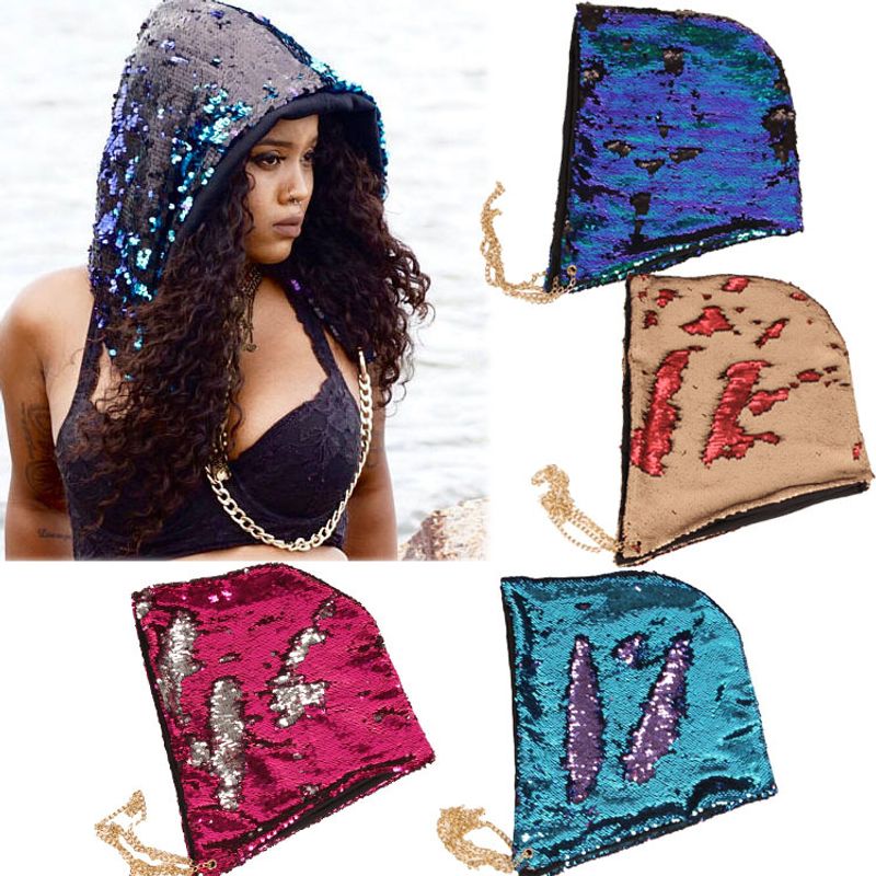 Foreign Trade Sequined Mermaid Fashion Hat European And American Halloween Dress Up Head Cover Christmas Holiday Hat