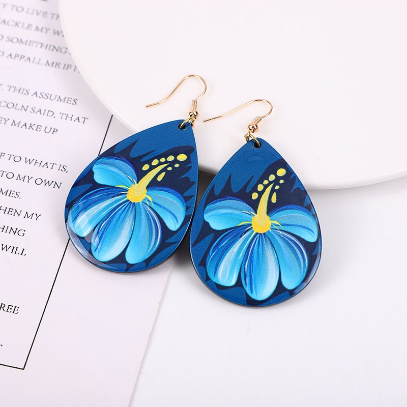 1 Pair Simple Style Water Droplets Flowers Arylic Earrings