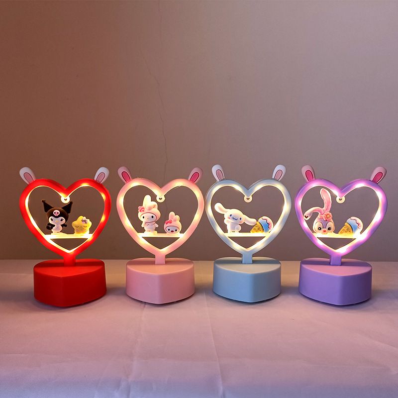 Cute Heart Small Night Led Table Lamp Bedside Lighting