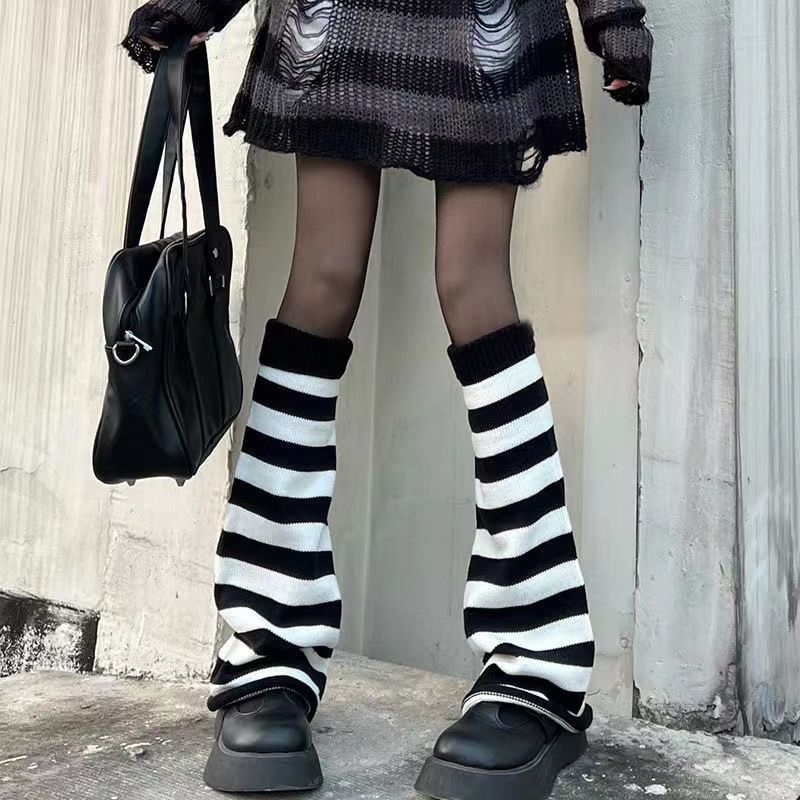 Women'S Japanese Style Solid Color Acrylic Rib-Knit Over The Knee Socks 1 Set