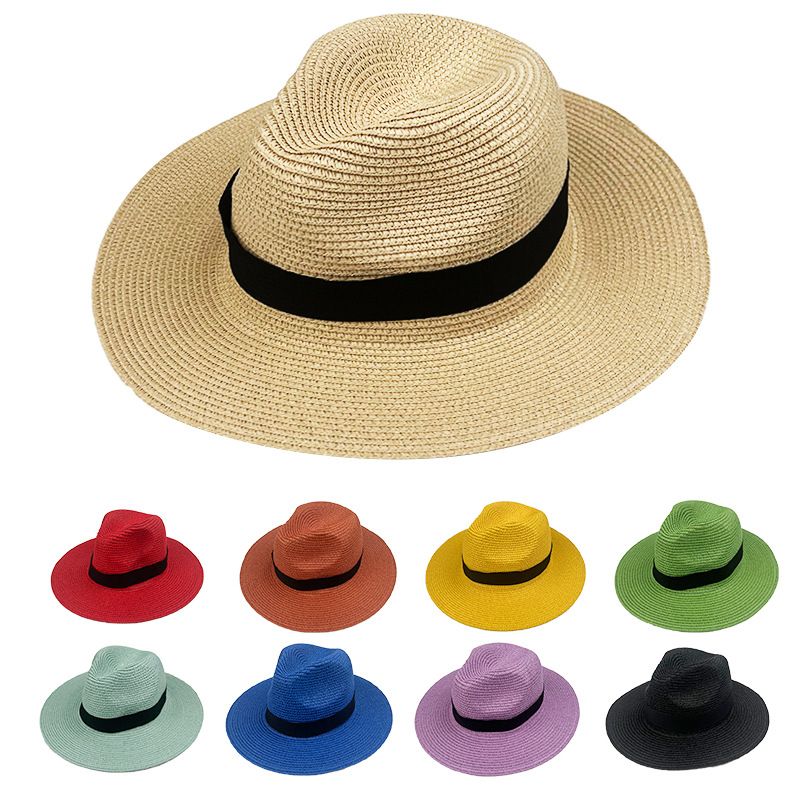 Mujeres Vacaciones Bloque De Color Sombrero De Copa