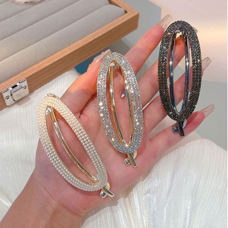 Fashion Simple Style Geometric Alloy Plating Rhinestones Hair Clip