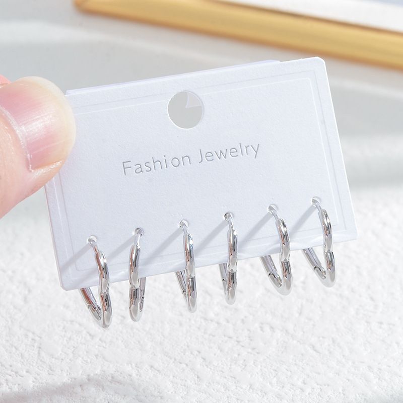 Fashion Heart Shape Alloy Plating Women's Earrings 3 Pairs
