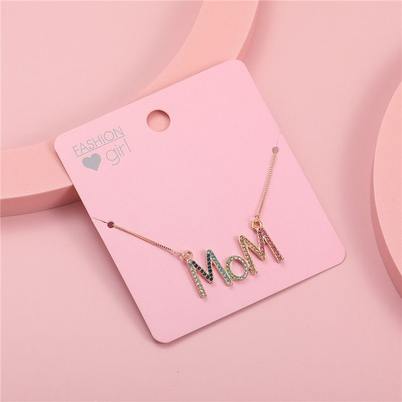 Fashion Letter Alloy Inlay Rhinestones Girl's Necklace