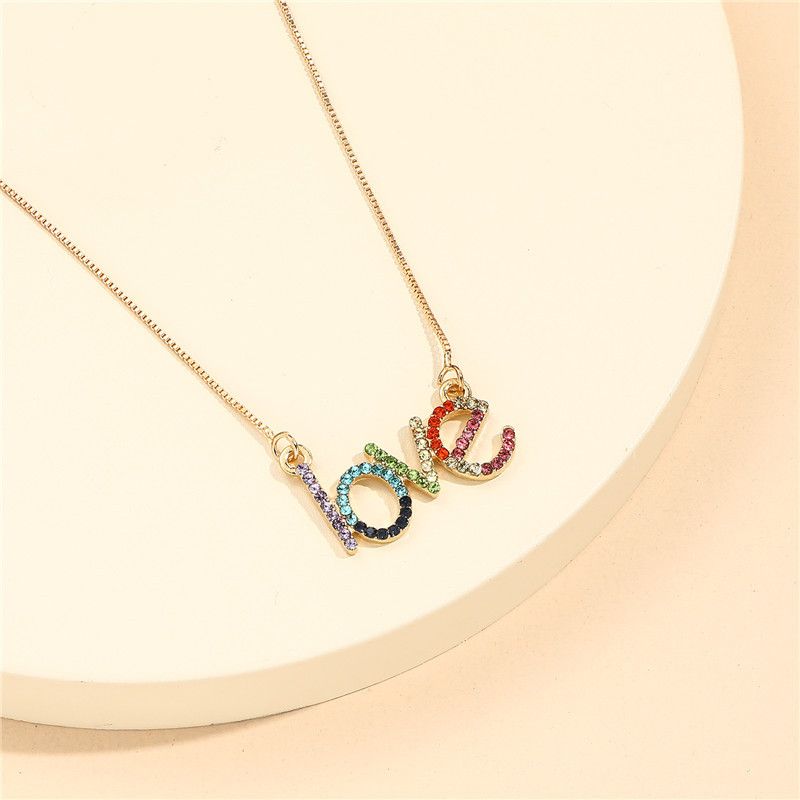 Mode Amour Alliage Incruster Strass Enfants Collier