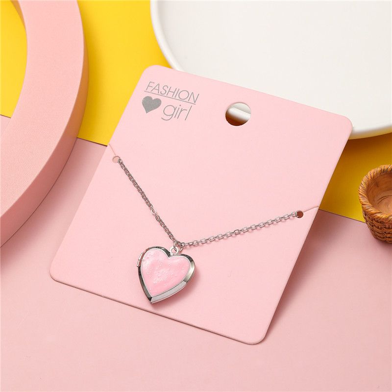 Cute Heart Shape Alloy Kid's Pendant Necklace 1 Piece