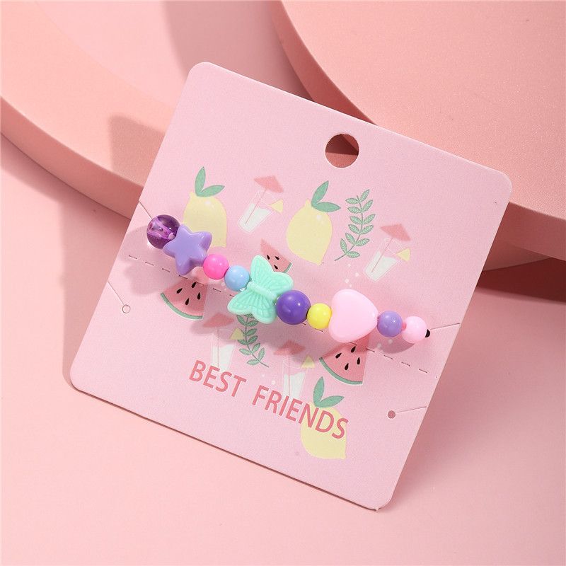 Cartoon Style Geometric Resin Beaded Kid's Bracelets