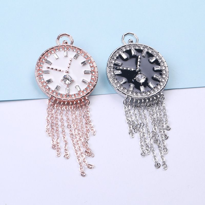 Fashion Clock Alloy Rhinestone Enamel Unisex Brooches