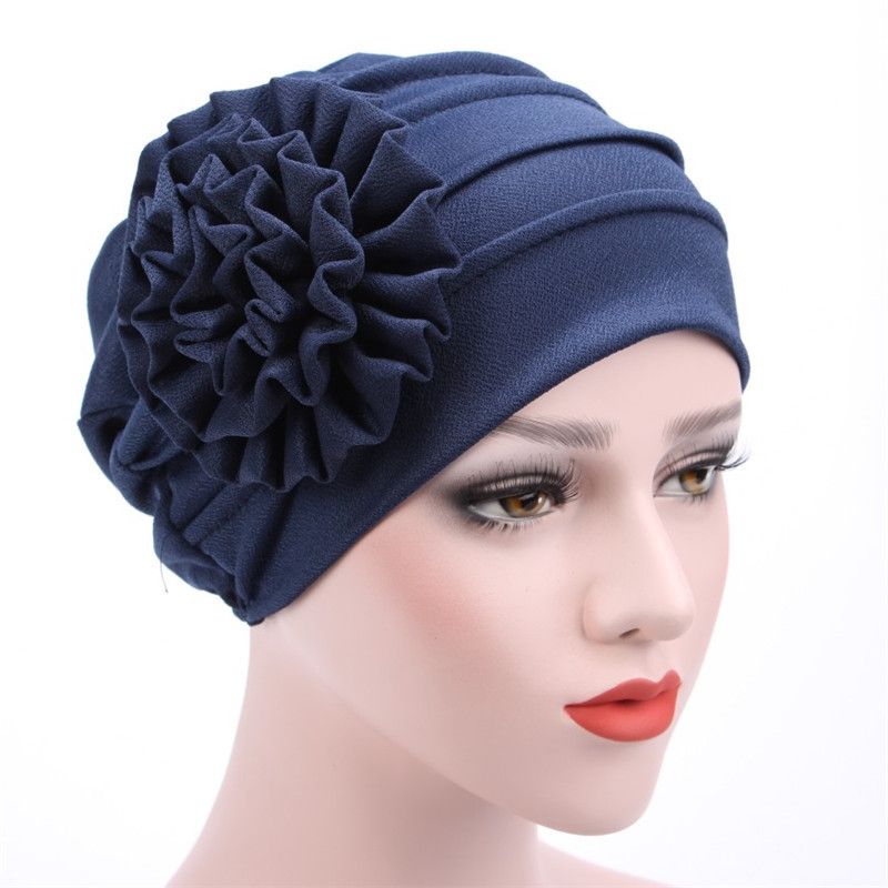 Women's Ethnic Style Solid Color Flower Beanie Hat