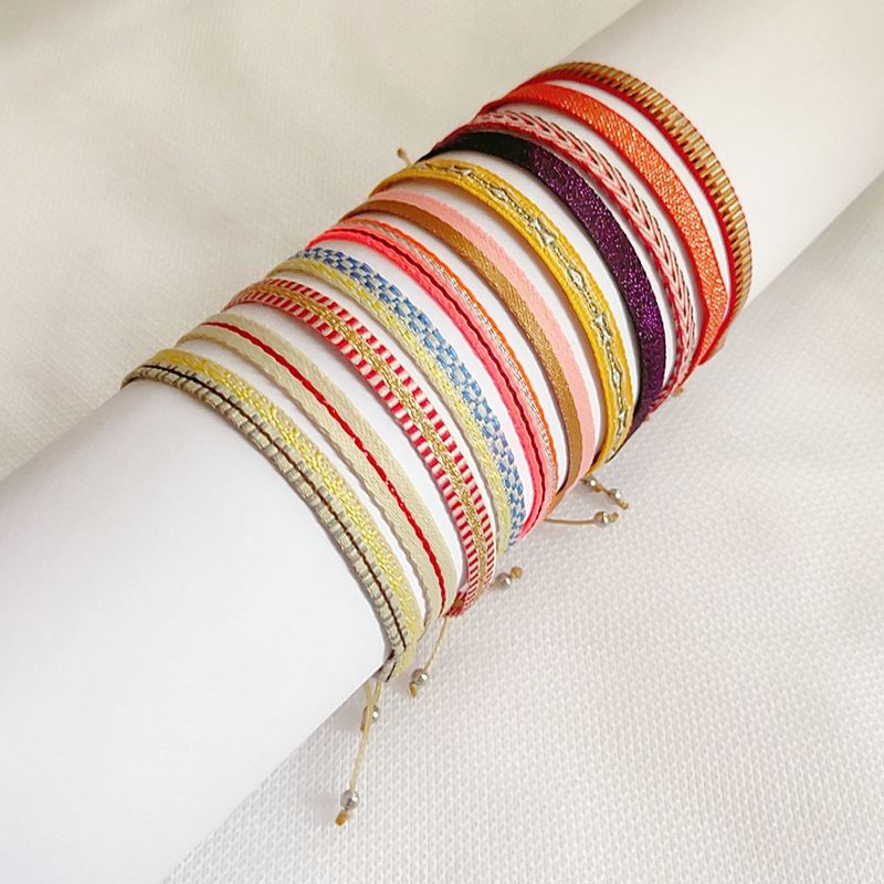 1 Piece Ethnic Style Round Silk Thread Knitting Unisex Bracelets
