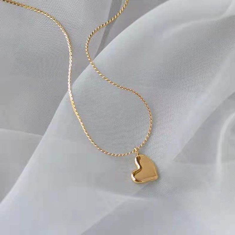Einfacher Stil Herzform Titan Stahl Überzug Halskette Mit Anhänger 1 Stück