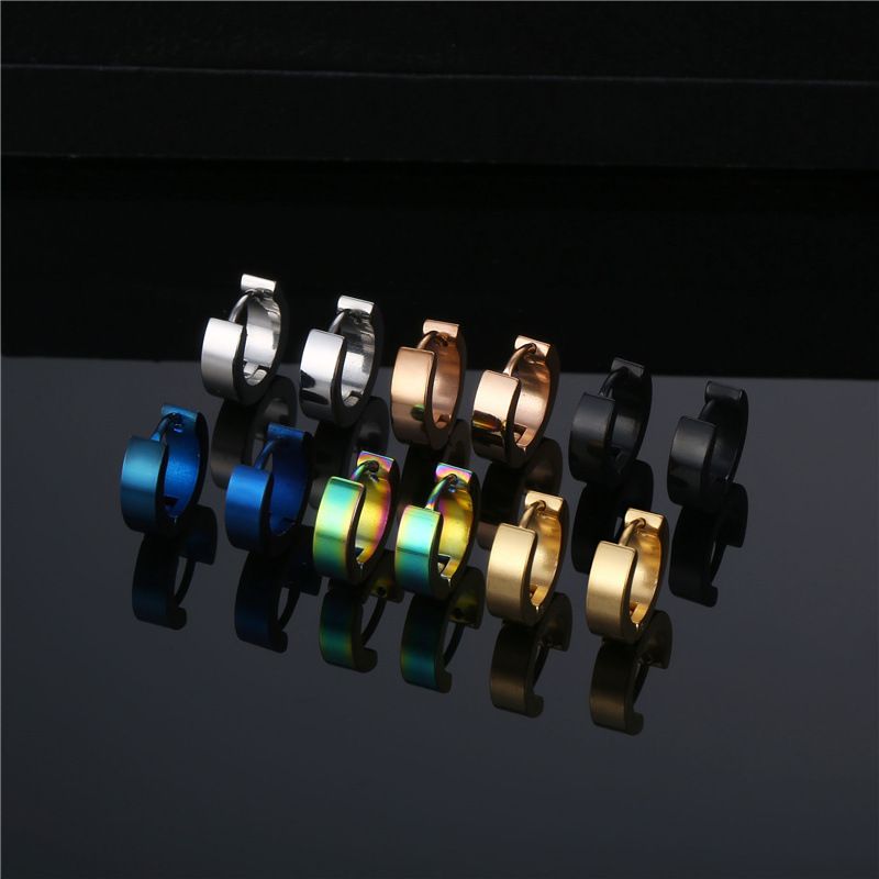 1 Piece Fashion Geometric Titanium Steel Plating Earrings