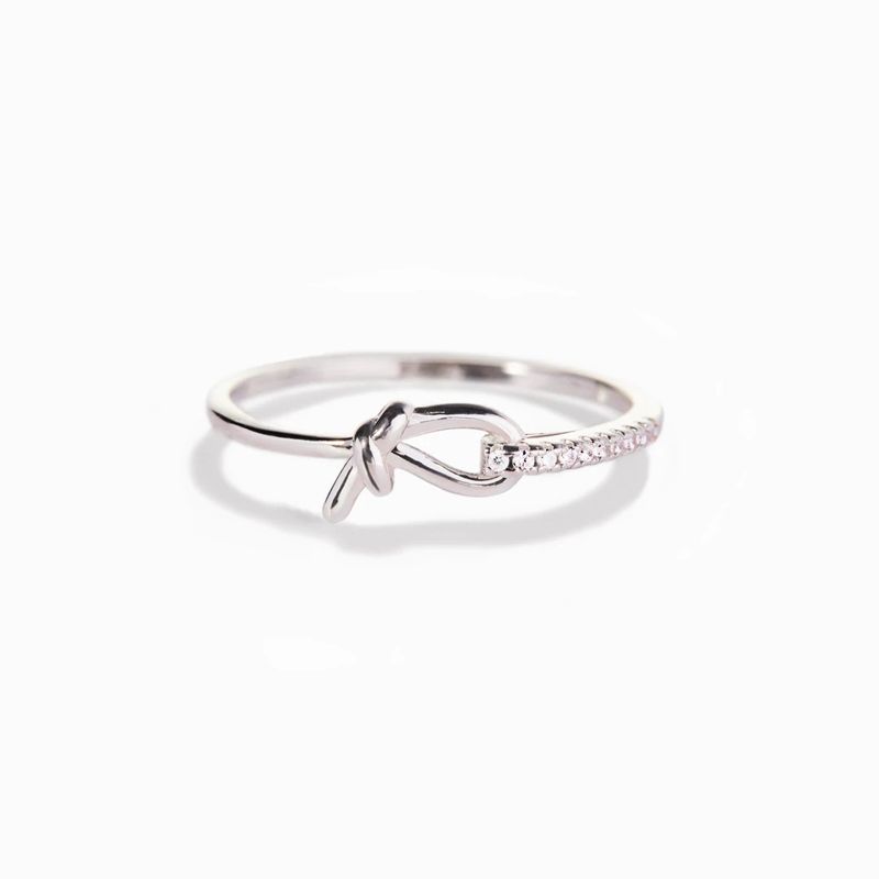 Sterling Silber Elegant Einfarbig Knoten Überzug Ringe
