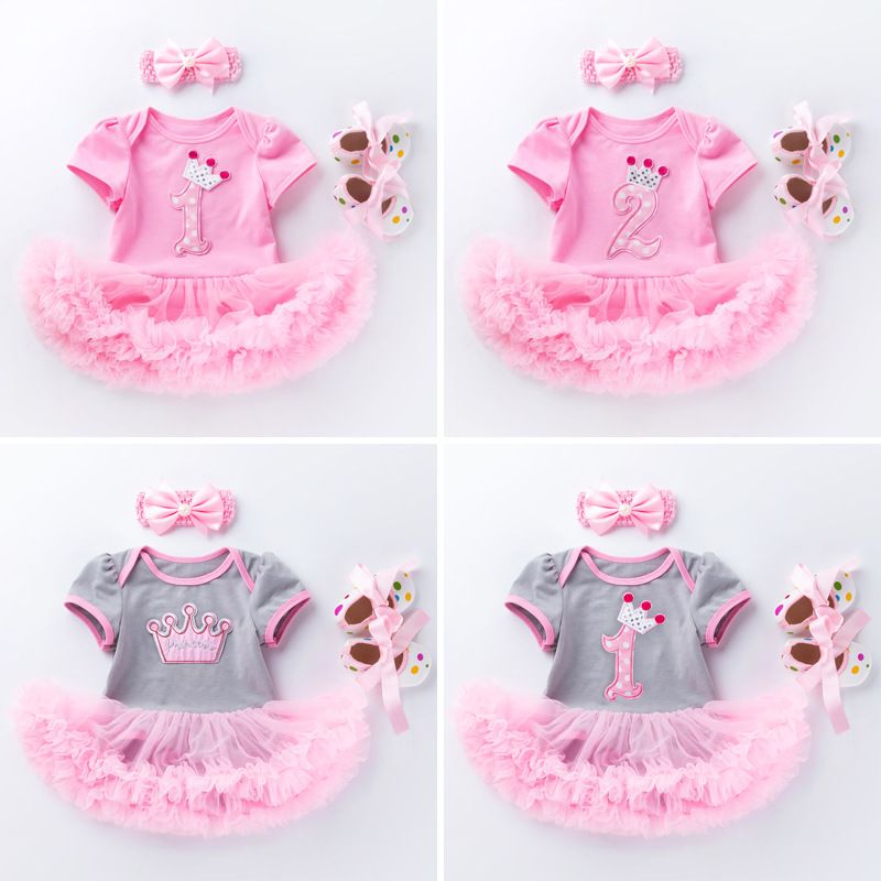 Birthday Fashion Letter Patchwork Cotton Girls Clothing Sets