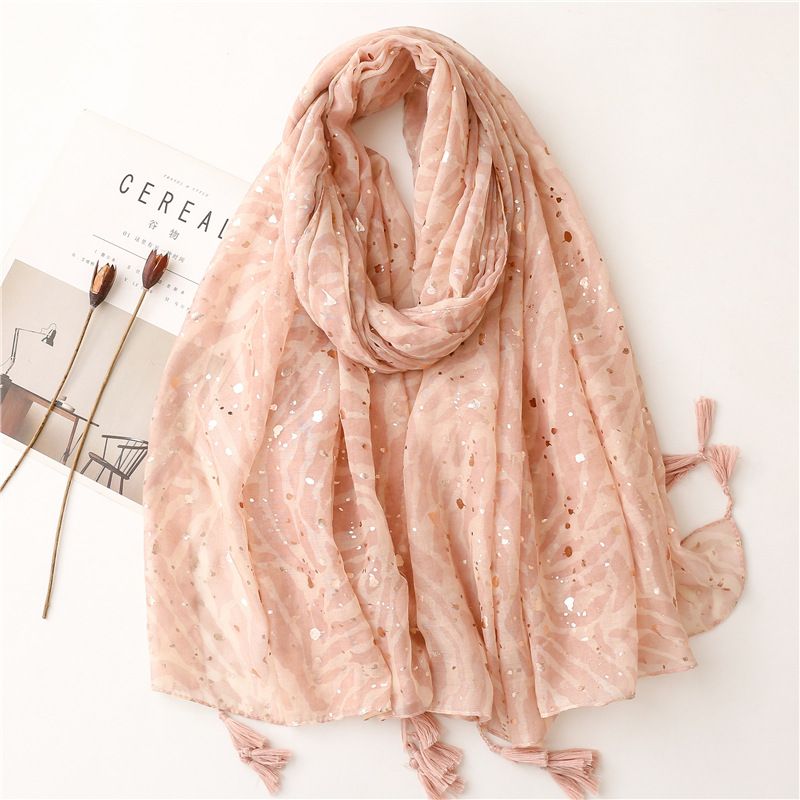 Women's Fashion Color Block Voile Polyester Winter Scarves