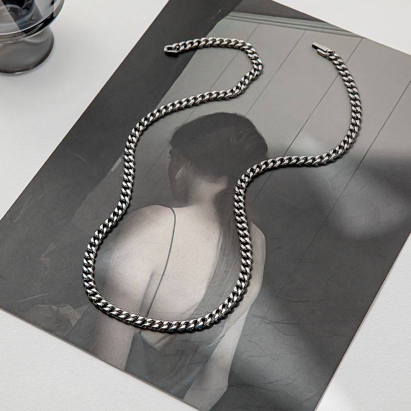 Mode Geometrisch Titan Stahl Polieren Überzug Halskette 1 Stück