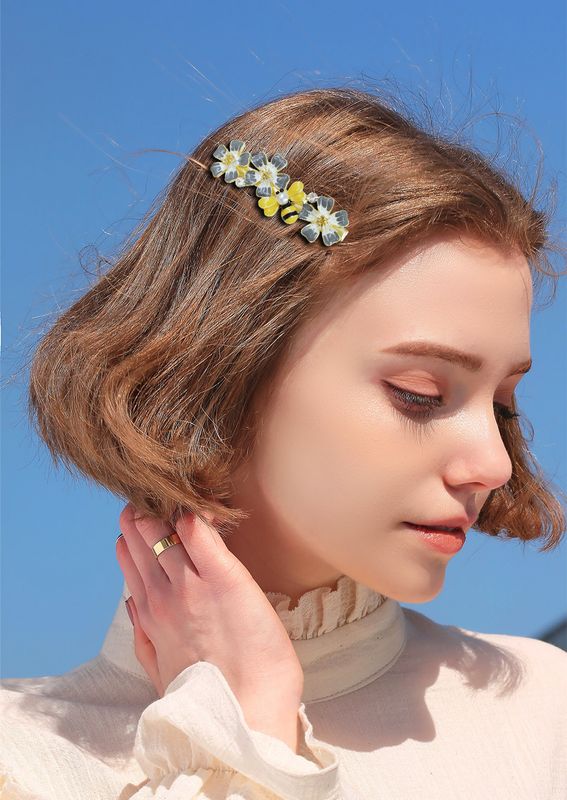Fashion Flower Metal Plating Artificial Pearls Hair Clip 1 Piece