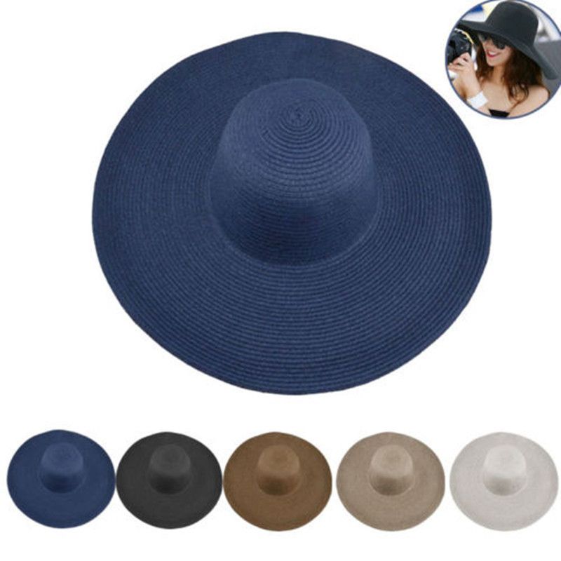 Women's Vacation Solid Color Big Eaves Sun Hat