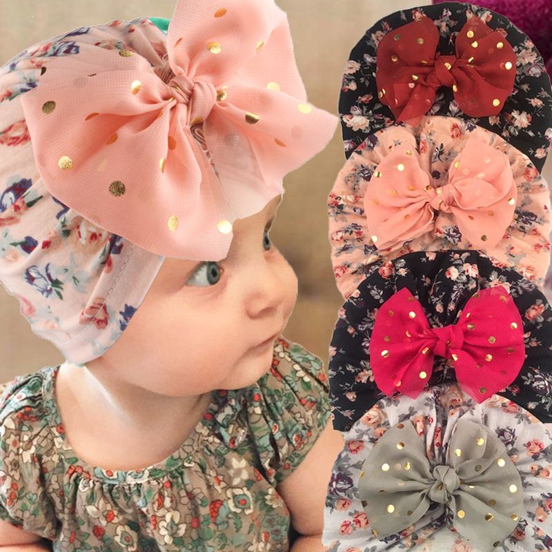Baby Girl's Cute Flower Printing Baby Hat