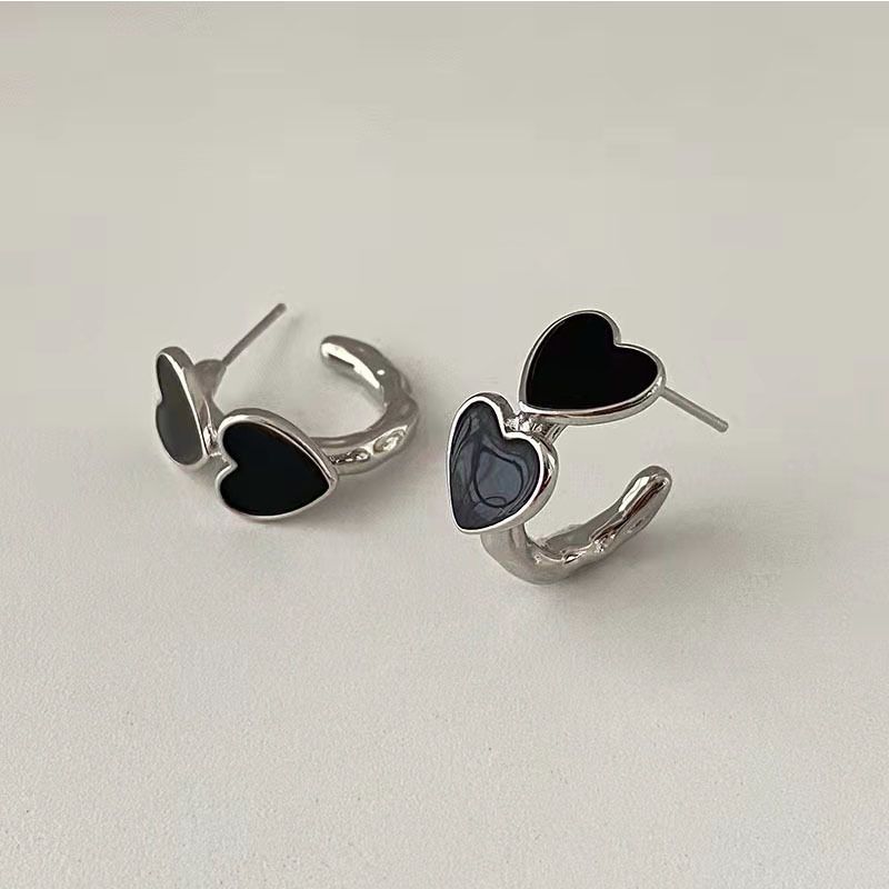 Wholesale Jewelry 1 Pair Fashion Heart Shape Alloy Ear Studs