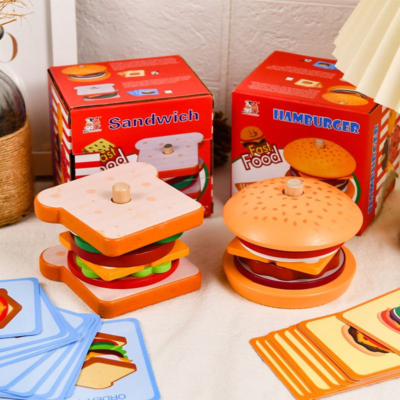 Mini Jeu Maison Sandwich Burger Ensemble Jouets 0.3 Enfants Simulation Restauration Rapide