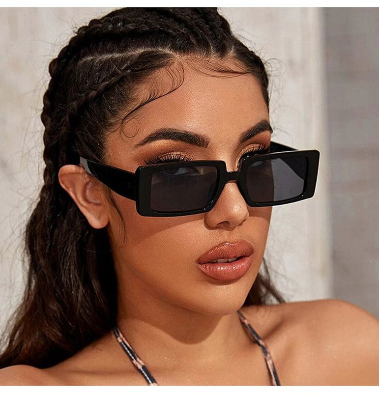 Moda Color Sólido C.a. Cuadrado Fotograma Completo Gafas De Sol Mujer