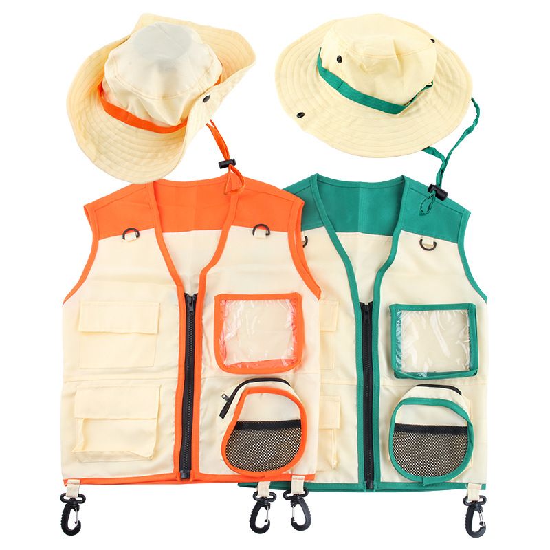 Children's Outdoor Adventure Insect Explorer Vest Hat Set Cosplay Costumes & Accessories