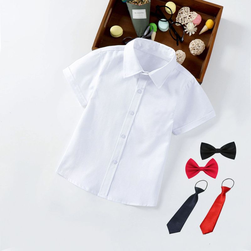 Preppy-stil Einfarbig Taste Baumwolle T.-shirts & Shirts