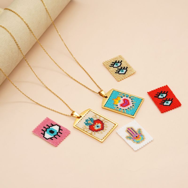 1 Piece Bohemian Geometric Glass Irregular Women's Necklace