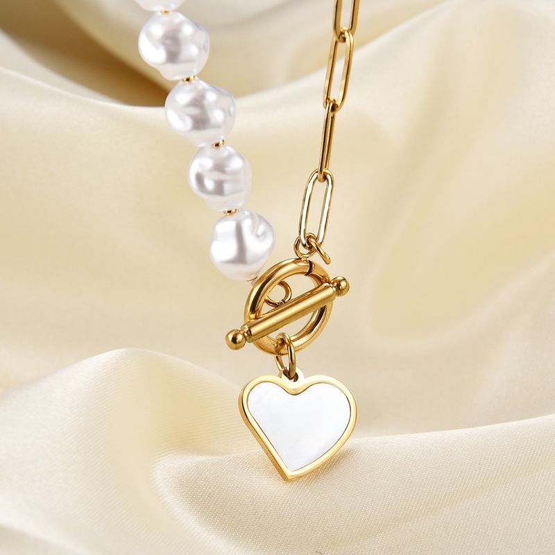 Fashion Geometric Heart Shape Stainless Steel Titanium Steel Necklace 1 Piece
