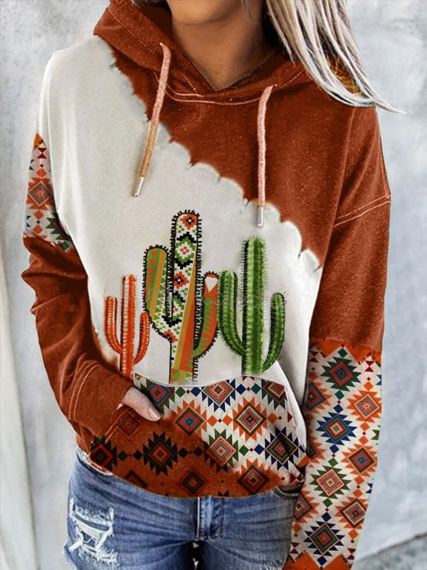 Women's Hoodie Long Sleeve Hoodies & Sweatshirts Printing Fashion Streetwear Cactus