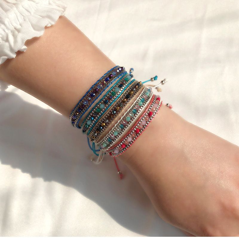 Fashion Round Artificial Crystal Rope Wholesale Bracelets