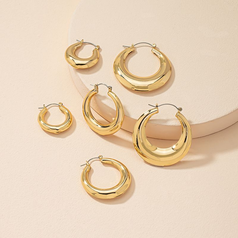 1 Pair Retro Round Alloy Inlay Alloy Women's Ear Studs