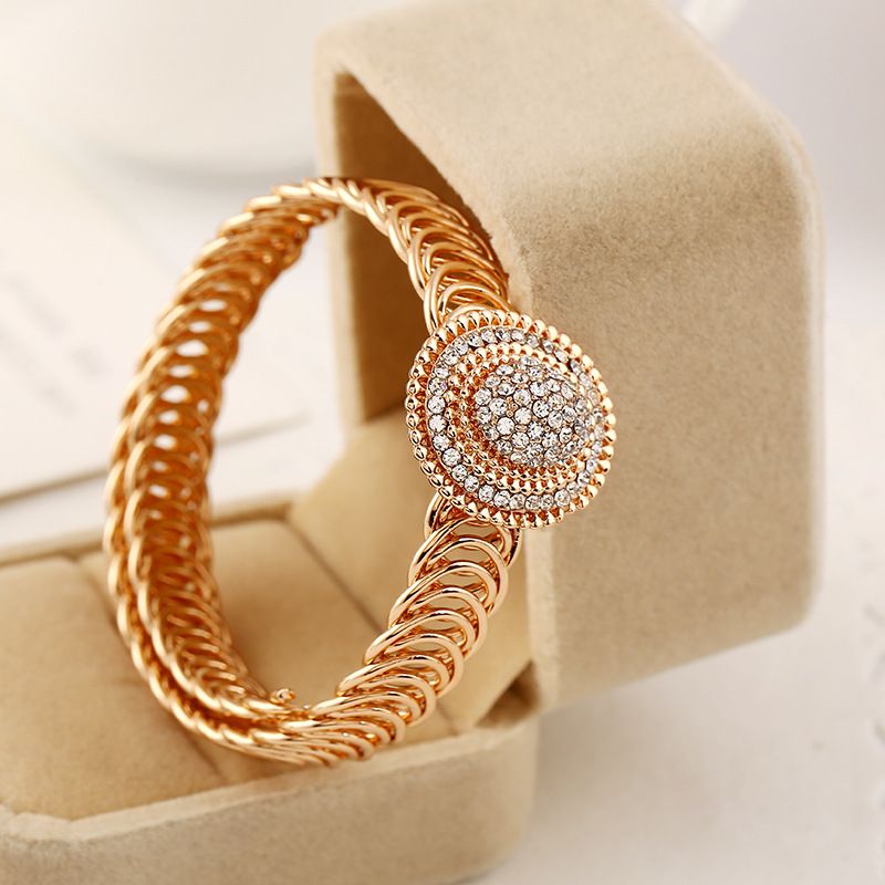 1 Piece Fashion Geometric Alloy Inlay Rhinestones Women's Bangle