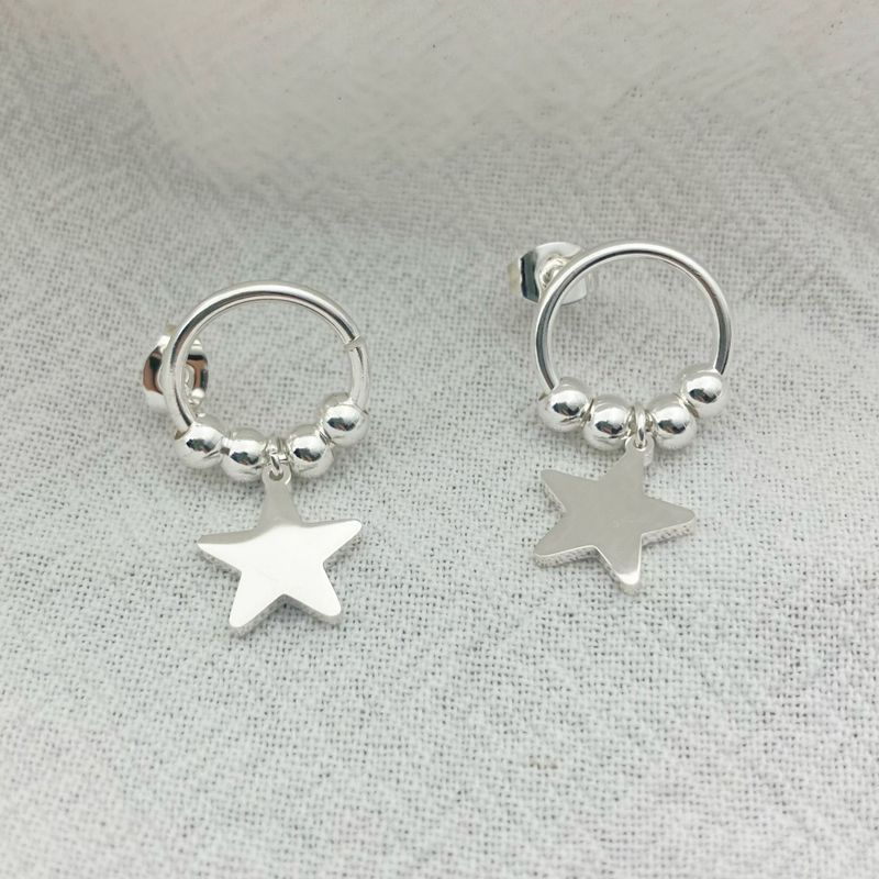 Simple Style Star Stainless Steel Plating Drop Earrings 1 Pair