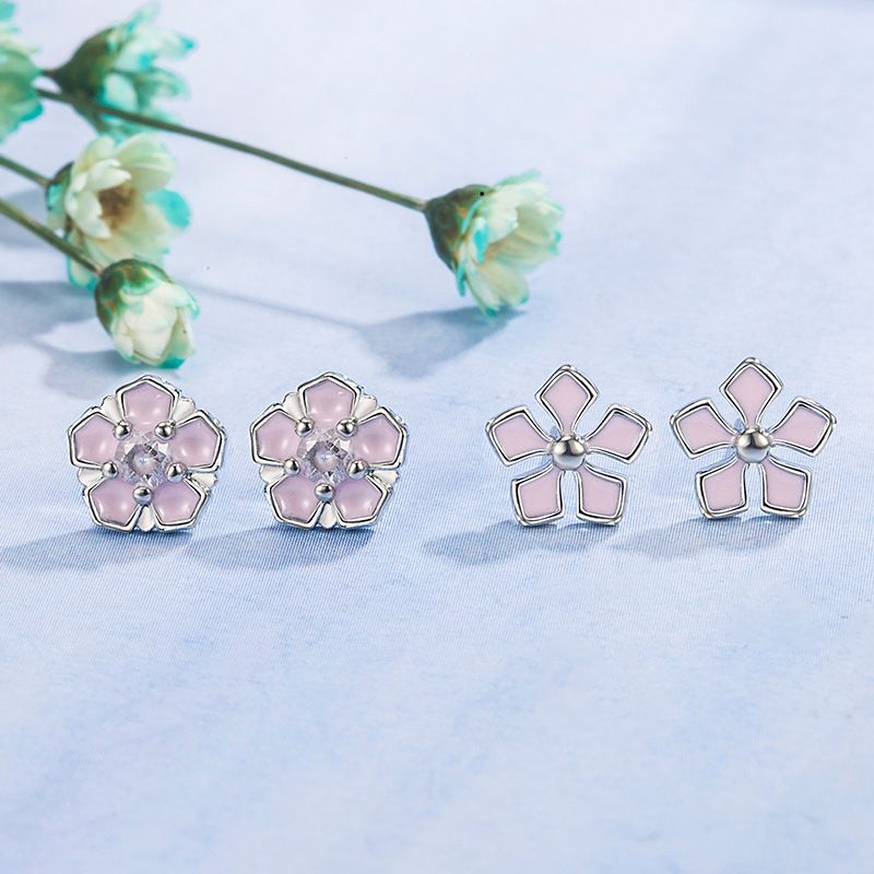 Fashion Flower Copper Plating Ear Studs 1 Pair