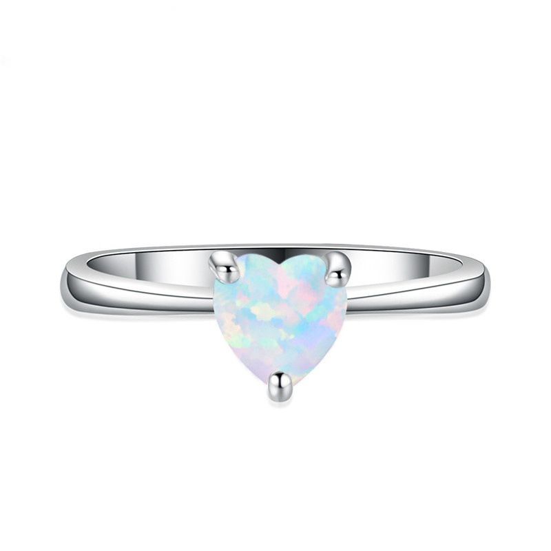 Fashion Heart Shape Alloy Plating Artificial Gemstones Women's Rings