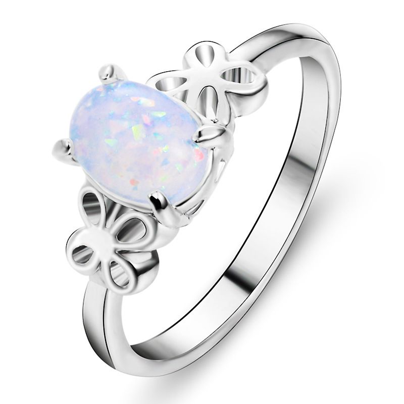 Fashion Bow Knot Alloy Plating Opal Women's Rings