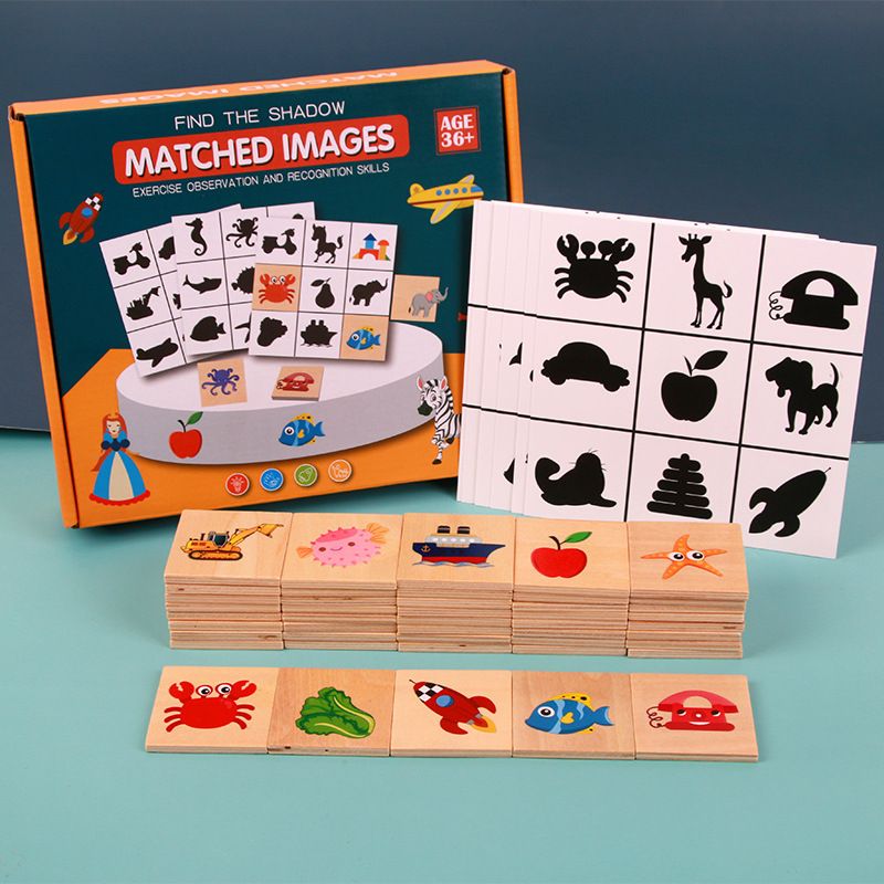 Montessori Lehrmittel Schatten Passende Spiel Holz Puzzle Kinder Pädagogisches Spielzeug