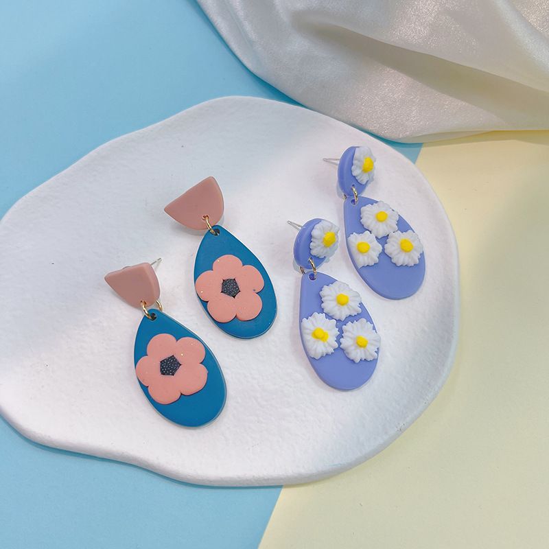 1 Pair Pastoral Flower Soft Clay Women's Drop Earrings