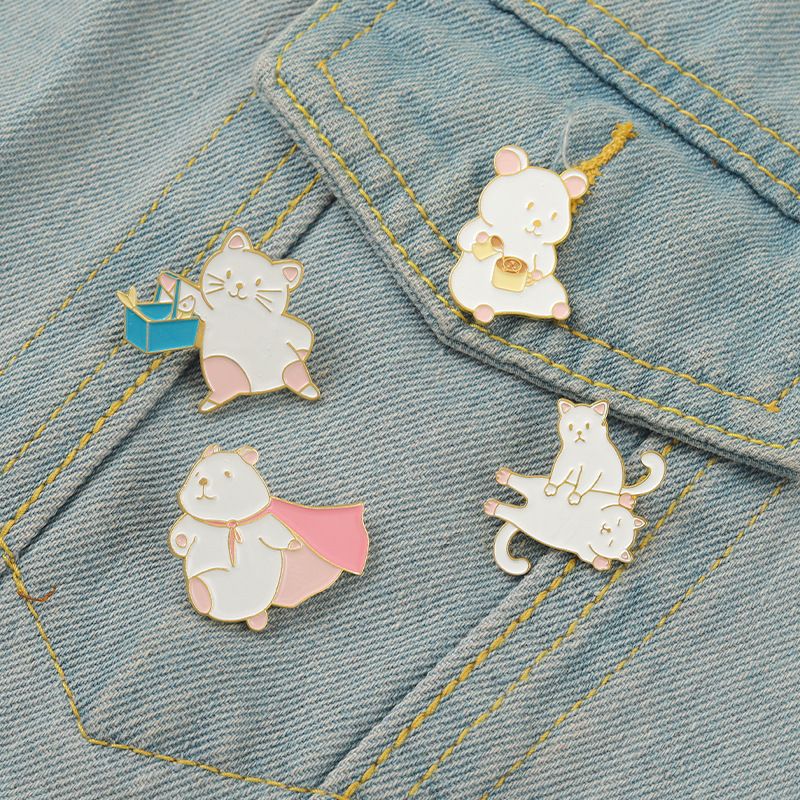 Cartoon Style Animal Alloy Inlaid Gold Unisex Brooches